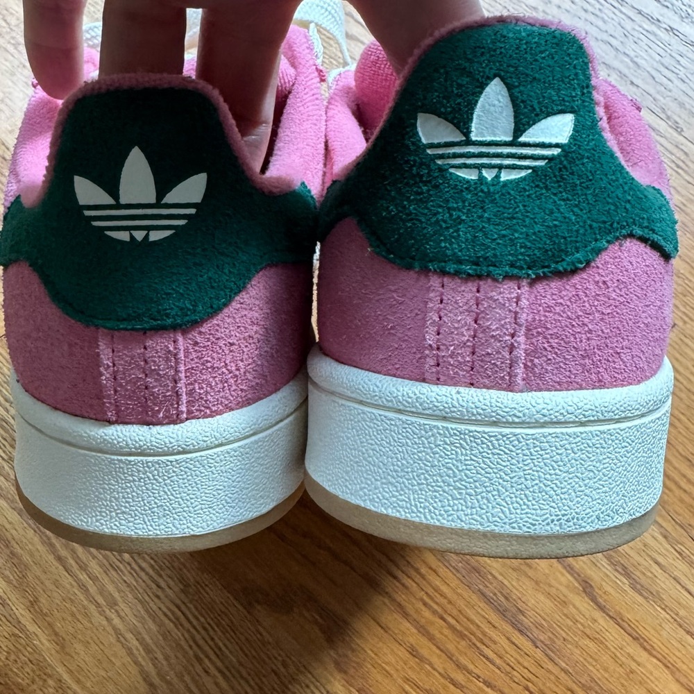 Adidas Pink and Green Suede Sneakers Campus 00 - Picture 7 of 7